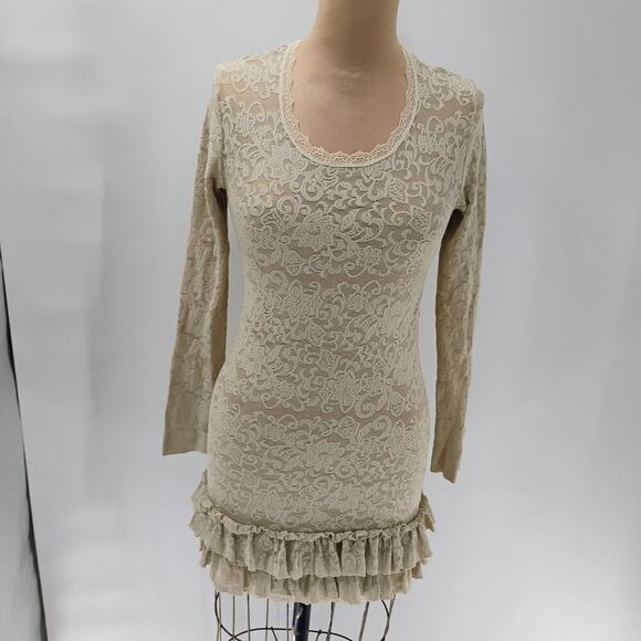 Suggest by Pain De Sucre Sz 1 Small Eggshell White Sheer Lace Nightie Chemise - Picture 2 of 13